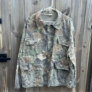 Vintage 80s Camouflage Button-Up Jacket Size 2X
